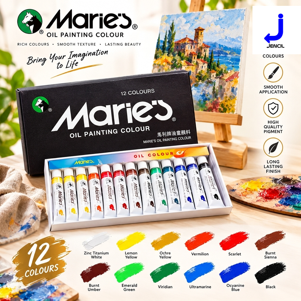 Oil Painting Colours 12ml* 12 Set – Marie’s - Image 2