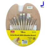 Artist Brush with Wooden Plate 12pcs