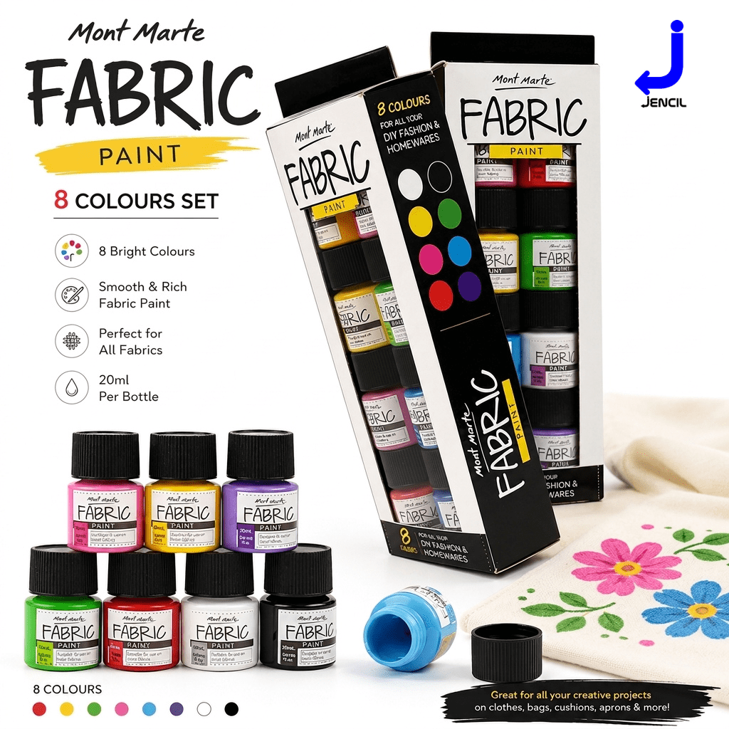 Fabric Paint 8 colour set - Mont Marte
